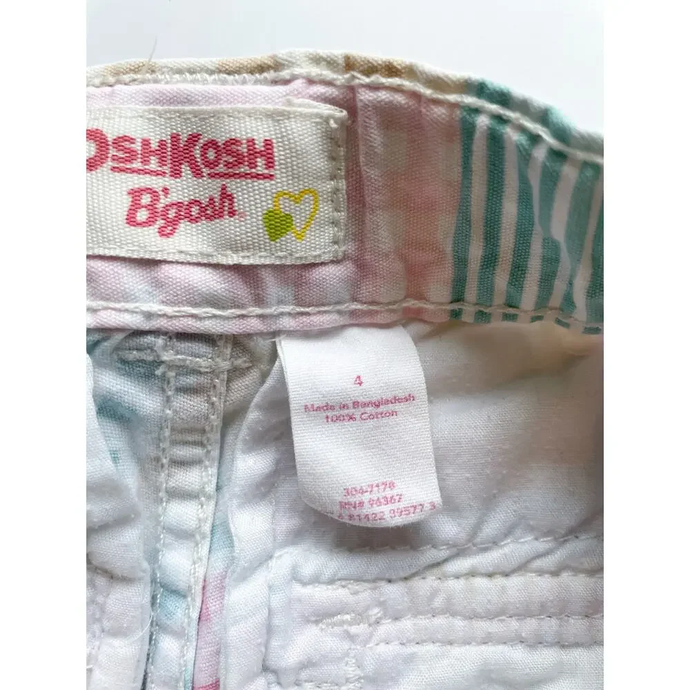 Toddler Girl's OshKosh Colorful Patchwork Cotton Shorts Size 4
